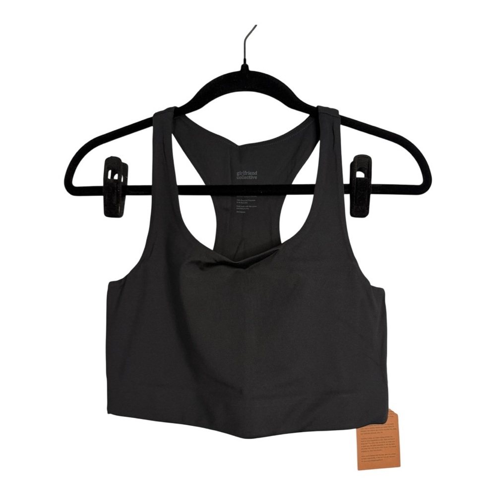 Girlfriend Collective Paloma Racerback Sports Bra Black‎ Medium NWT - Picture 3 of 9